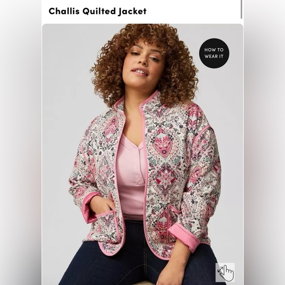 NWT Torrid Challis Quilted Jacket in Pink & White Floral Print in Size 2X - Picture 1 of 11